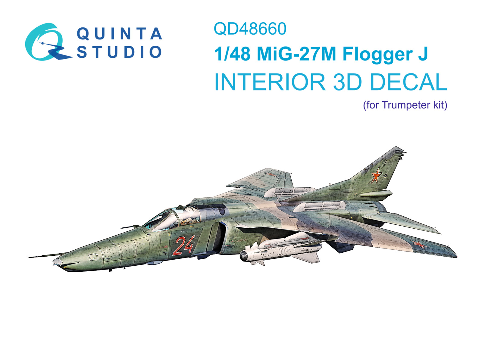 1:48 3D Декаль интерьера кабины МиГ-27М (Trumpeter) - QD48660