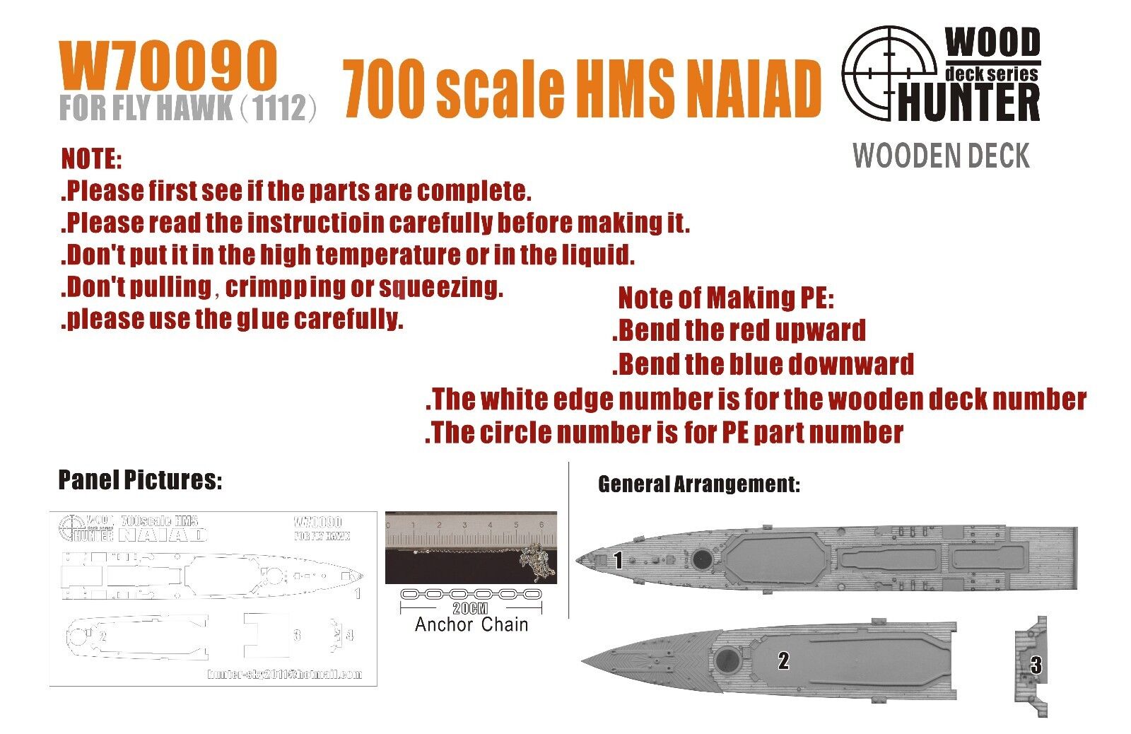 1:700 Набор деталей HMS Naiad (DIDO Class Light Cruiser) (Flyhawk FH1112) - W70090