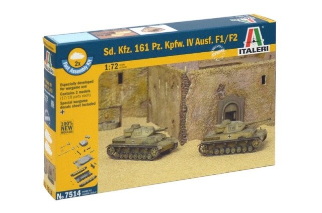 1:72 Сборная модель Танк Sd.Kfz.161 Pz.Kpfw.IV F1-F2 (2 быстросборные модели) - 7514