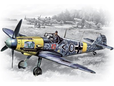 1:48 Сборная модель Bf 109F-2, германский истребитель II MB - 48102