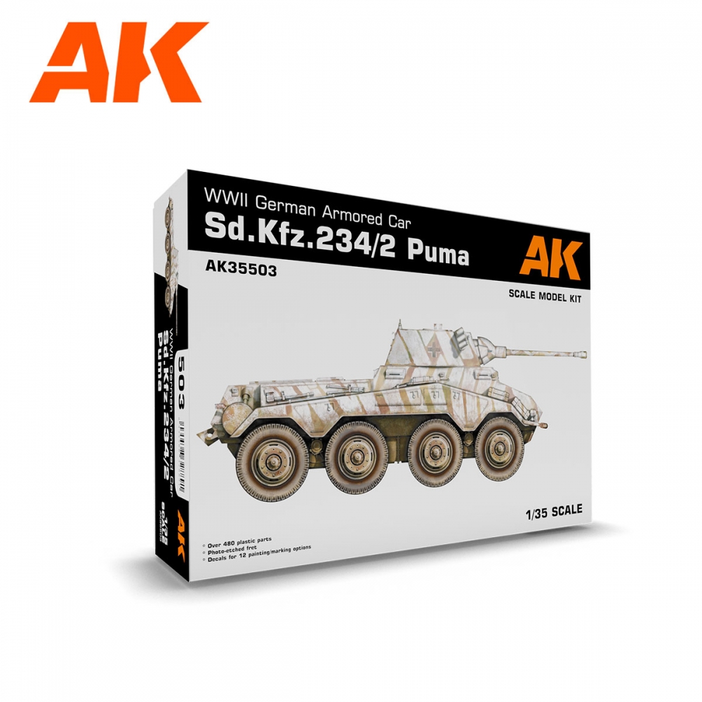 1:35 Сборная модель Бронеавтомобиль Sd.Kfz. 234/2 PUMA - AK35503