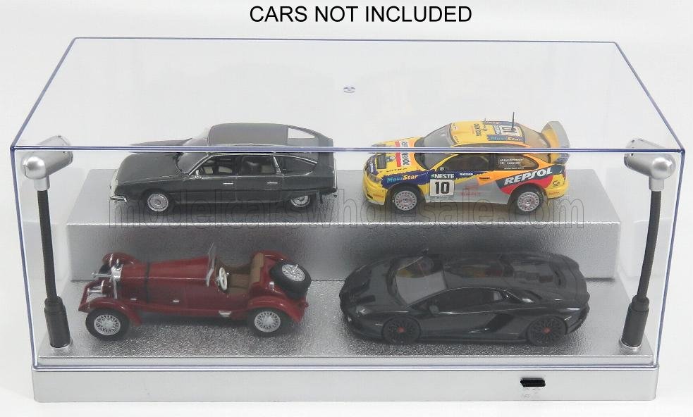 1:43 VETRINA DISPLAY BOX Lungh.lenght Cm 27 X Largh.width Cm 12.6 X Alt.height Cm 11.3 (altezza Interna Cm 9.6) - Luci Funzionanti - With Led, Plastic Display - T9-4399052-S