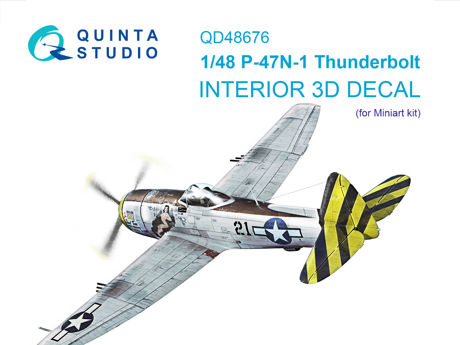 1:48 3D Декаль интерьера кабины P-47N-1 Thunderbolt (Miniart) - QD48676