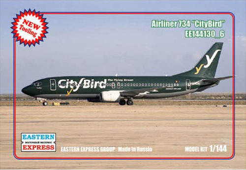 1:144 Сборная модель Авиалайнер 737-400  CityBird - 144130-6