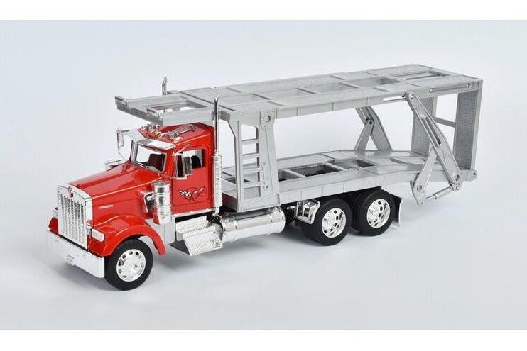 1:32 KENWORTH W900 Bisarca Car Transporter (1989), red/silver - 32661R
