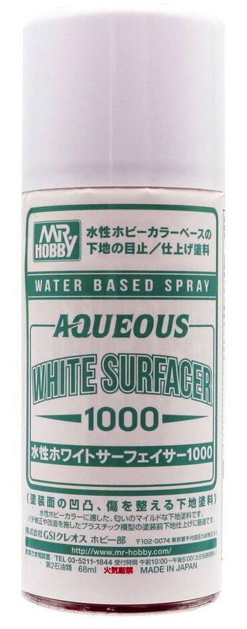 Краска грунтовка в баллончиках Mr. Aqueous White Surfacer 1000, 170мл. - B-612