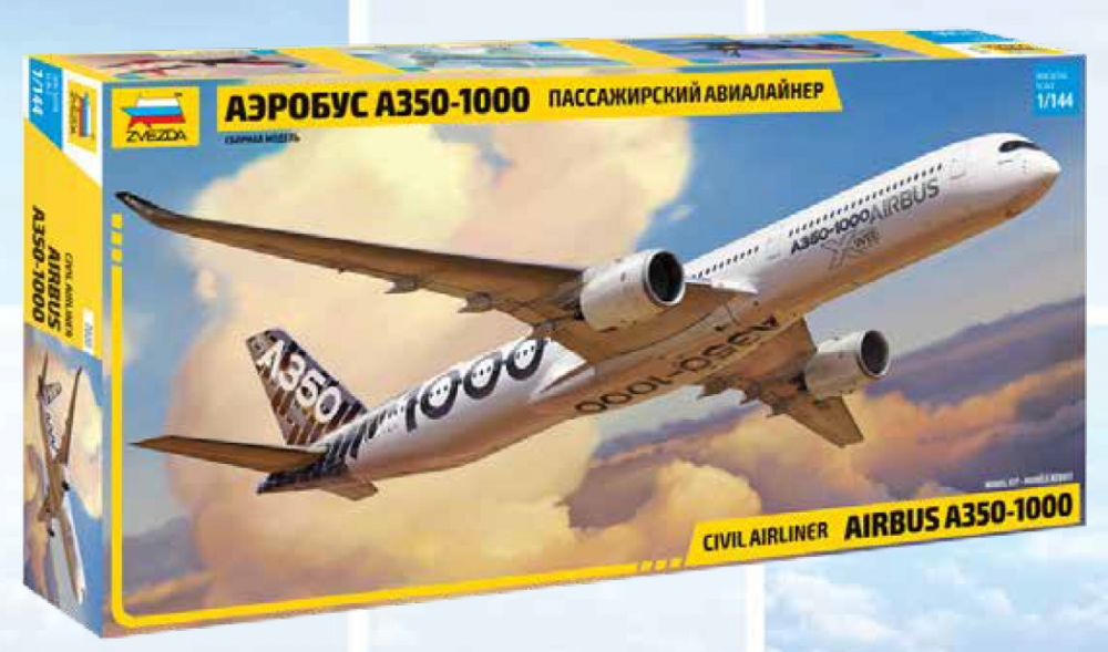1:144 Сборная модель Пассажирский авиалайнер Аэробус А350-1000 - 7020