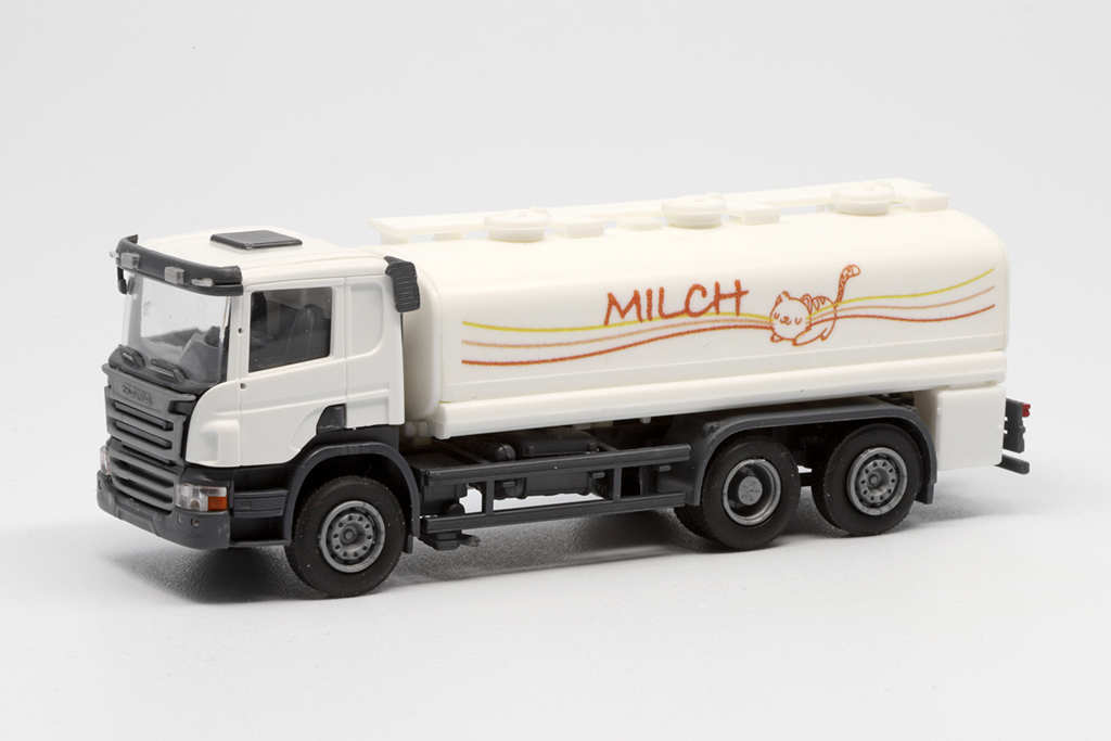 1:87 SCANIA P 6х2 цистерна для перевозки молока, белый/белый - OLM009