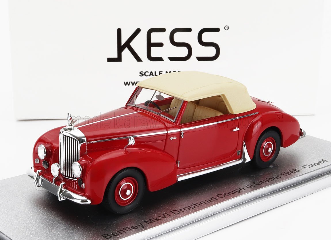 1:43 BENTLEY Mkvi Drophead Coupe Graber Cabriolet Closed (1948), Red Cream - KE43043051