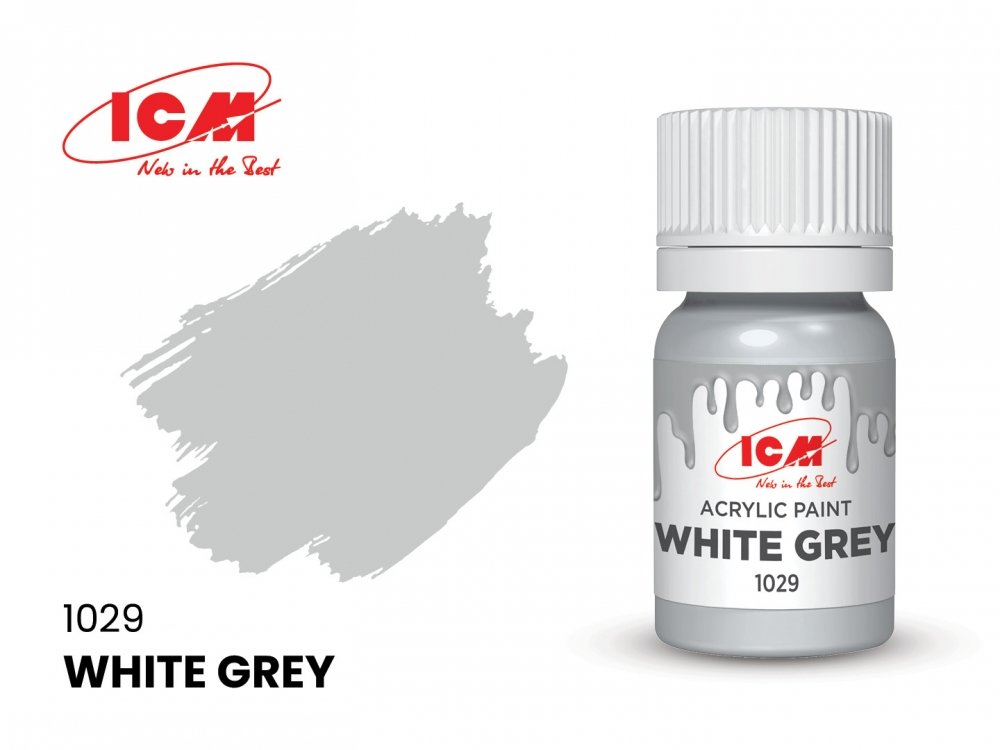 Краска для творчества, 12 мл, цвет Бело-серый(White Grey) - C1029