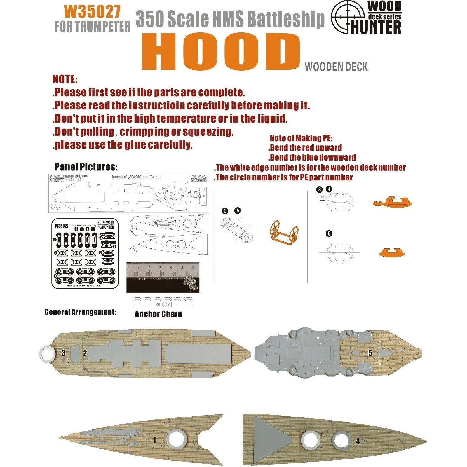 1:350 WWII HMS Hood Battleship - W35027