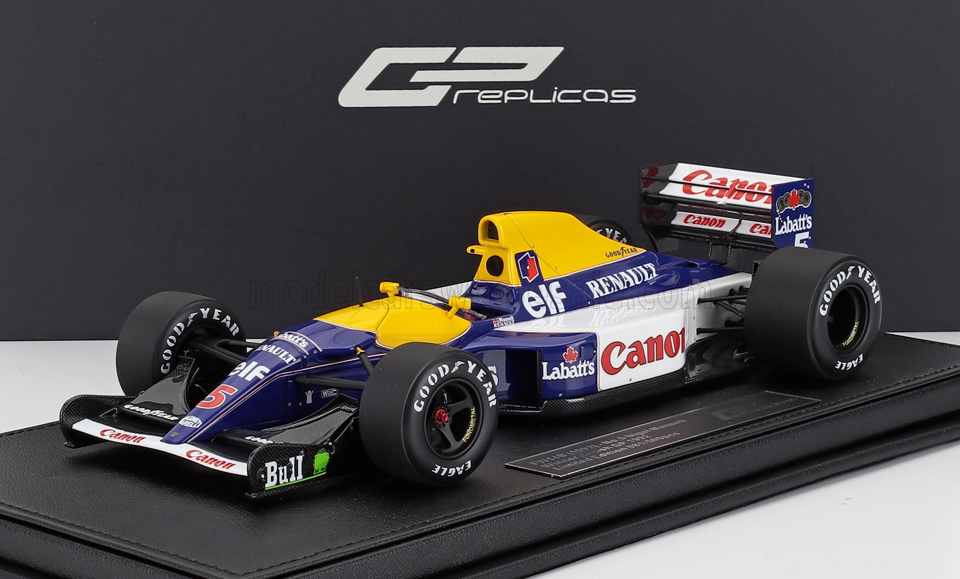 1:18 WILLIAMS F1 Fw14b Renault №5 World Champion Winner British Gp (1992) Nigel Mansell, Blue Yellow White - GP050C