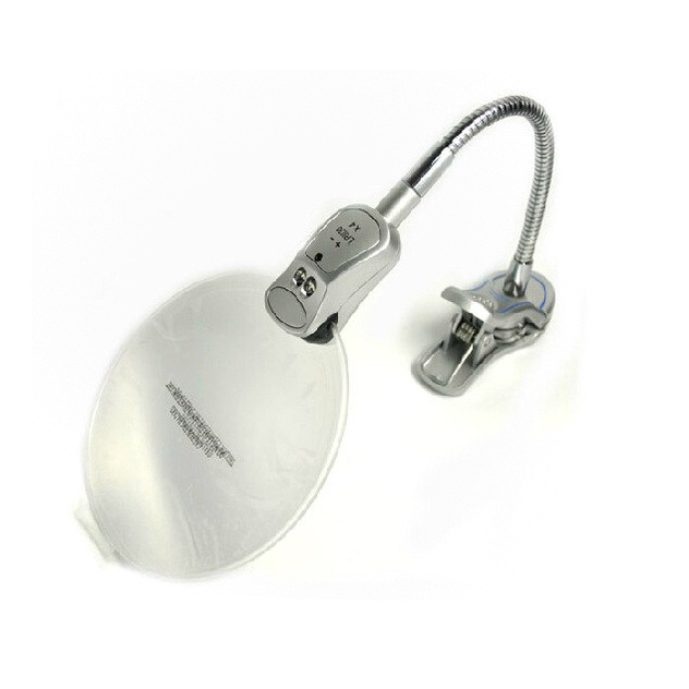 Лупа 4-кратная с подсветкой (зажим) - MW-2141