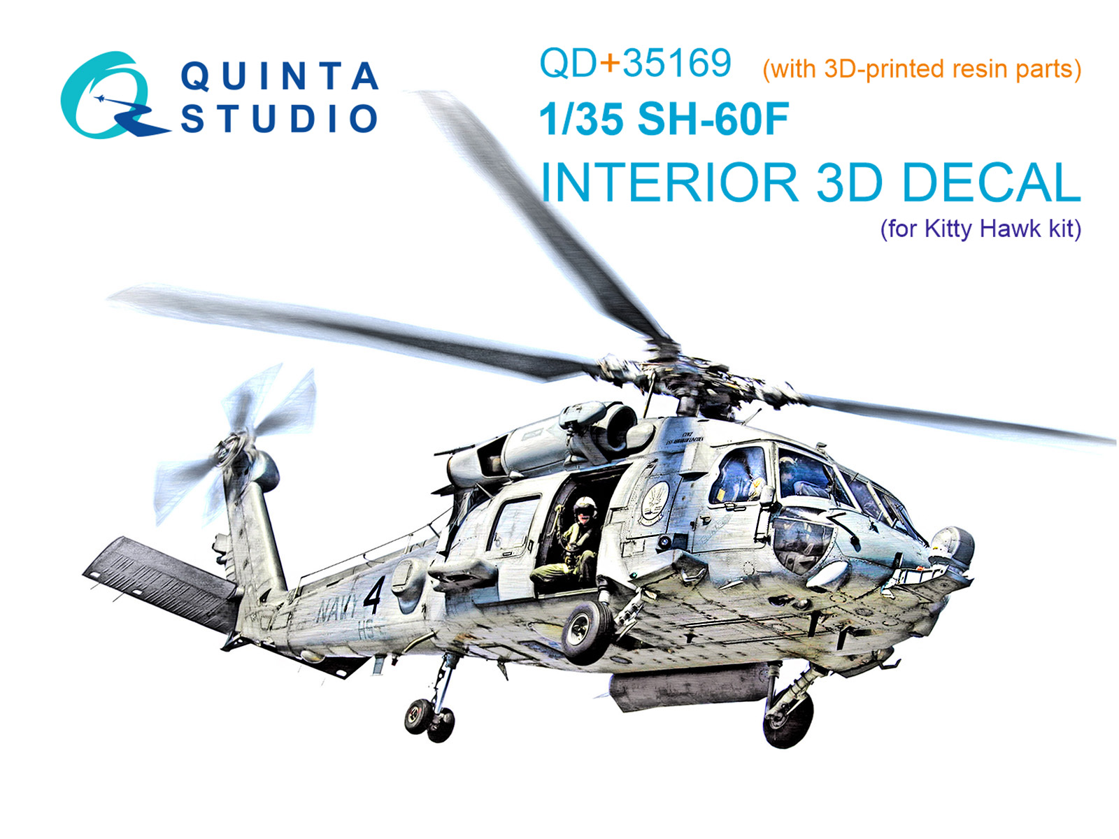 1:35 3D Декаль интерьера кабины SH-60F Seahawk (Kitty Hawk) (с 3D-печатными деталями) - QD+35169