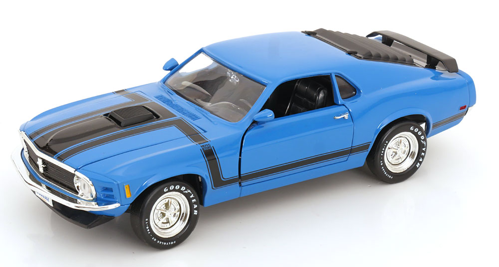 1:18 FORD Mustang Mach I Shaker Hood (1970), blue black - 7325