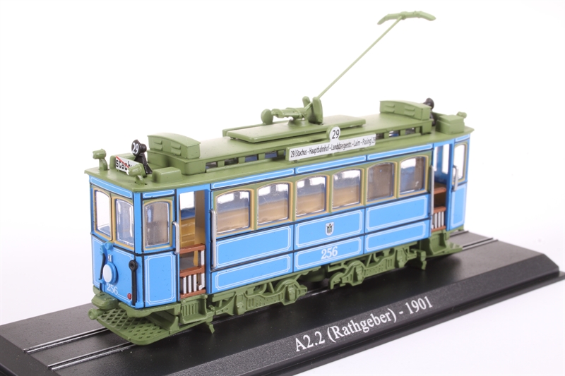 1:87 Трамвай Rathgeber Tram (1901), голубой с зеленым - 7519006