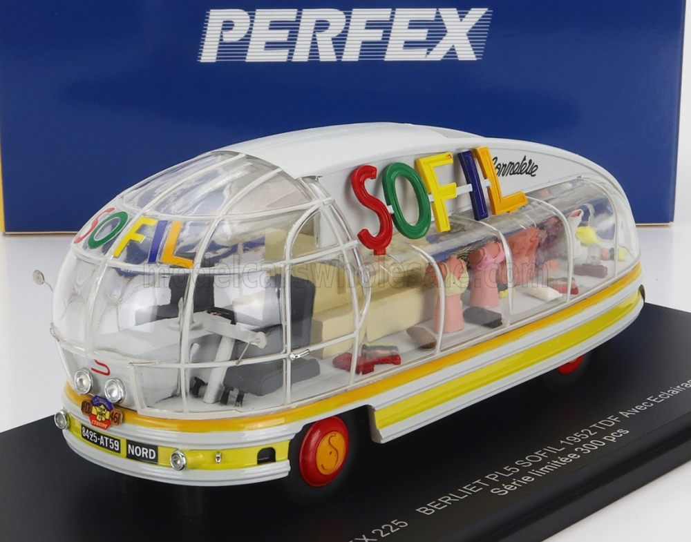 1:43 BERLIET Pl5 Truck Sofil Avec Eclairage Led (1952), Grey Yellow - PE225