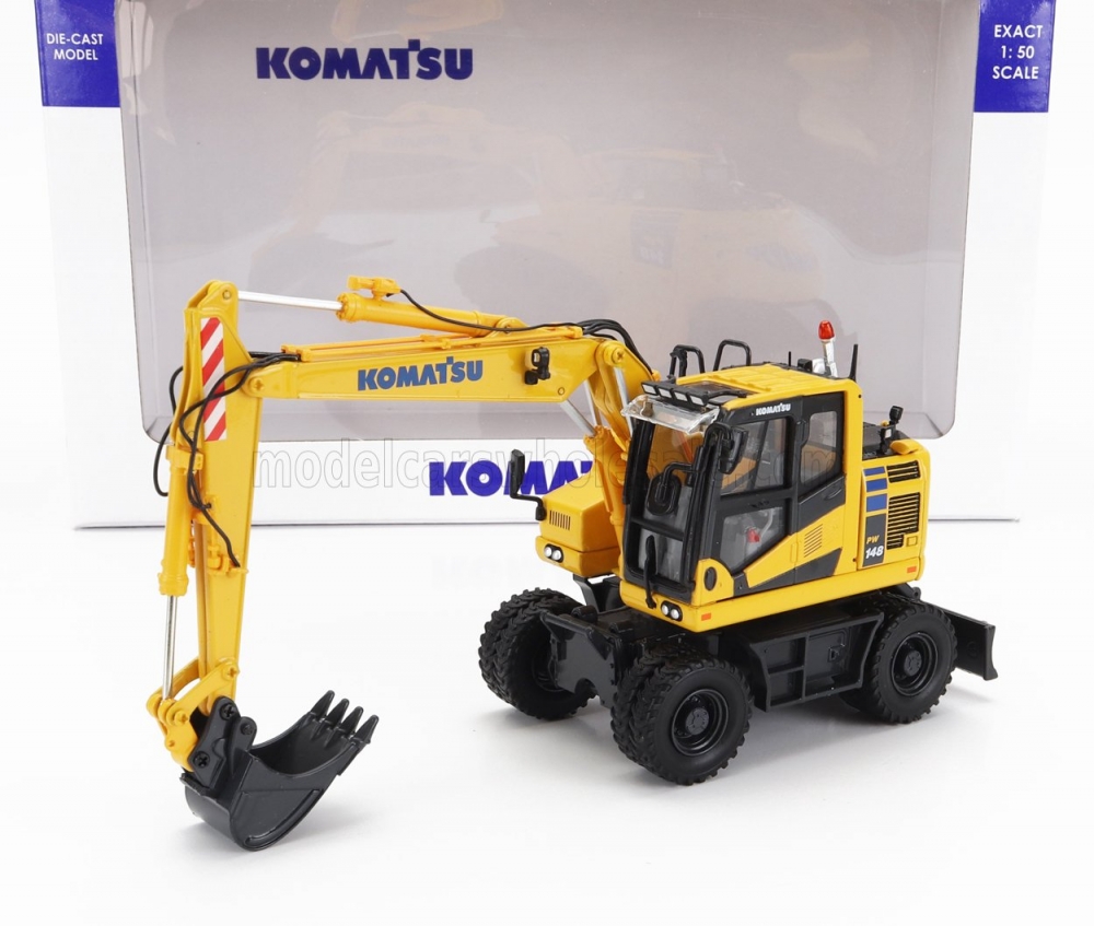 1:50 KOMATSU Pw148 Ruspa Gommata - Tractor Scraper, Yellow Black - UH8162
