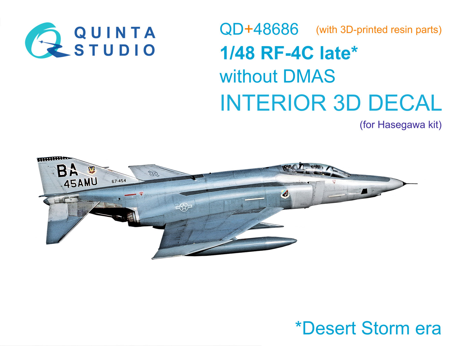 1:48 3D Декаль интерьера кабины RF-4C Phantom II (late без DMAS) (Hasegawa) (с 3D-печатными деталями) - QD+48686