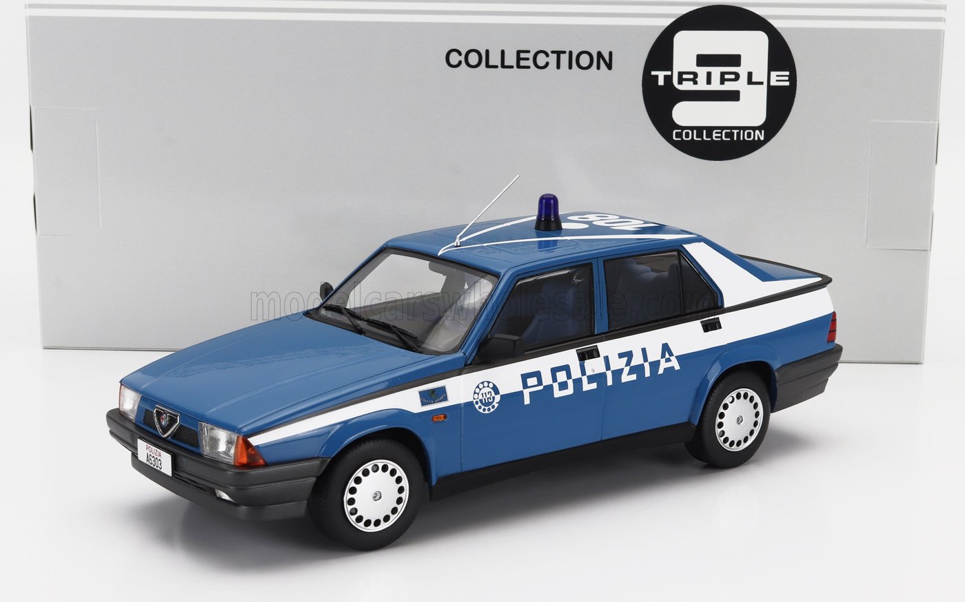 1:18 ALFA ROMEO 75 Polizia - Police - (1988), Blue White - 1800475
