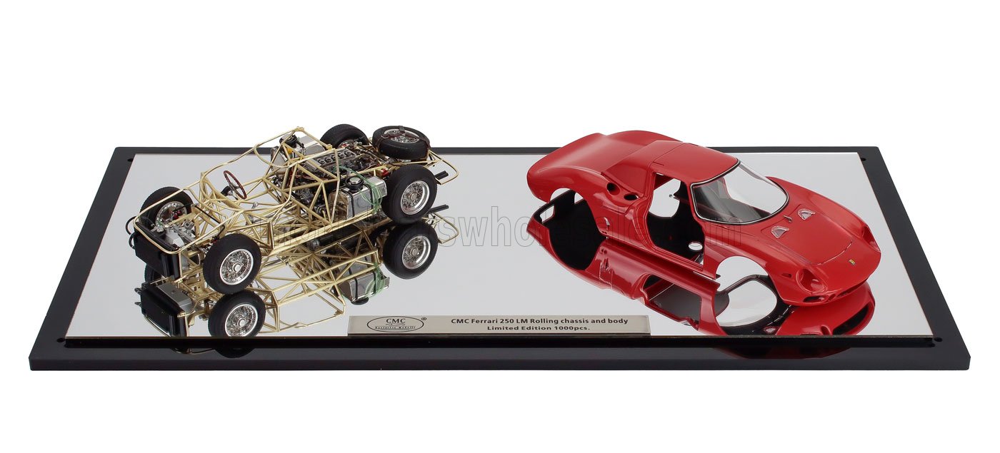 1:18 FERRARI 250lm Car Body + Rolling Chassis (1963) - Con Vetrina - With Showcase, Red - M-269