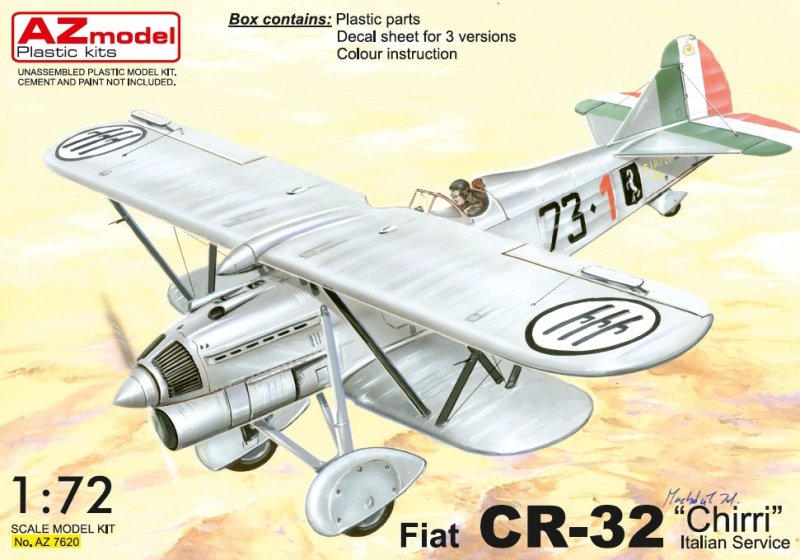 1:72 Сборная модель Fiat CR-32 Chirri Italian service - AZ7620