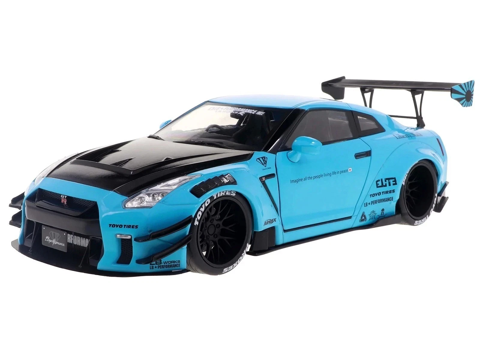1:18 NISSAN GT-R (R35) W/ Liberty Walk bodykit 2.0 (2024), blue - S1805817