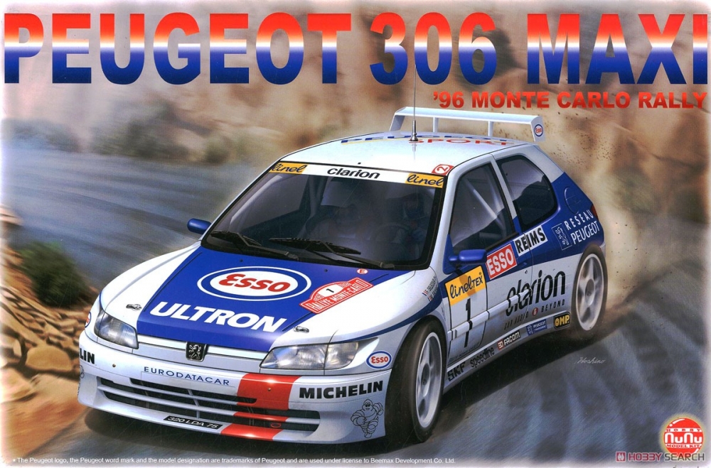 1:24 Сборная модель Peugeot 306 MAXI '96 Monte Calrlo - PN24009