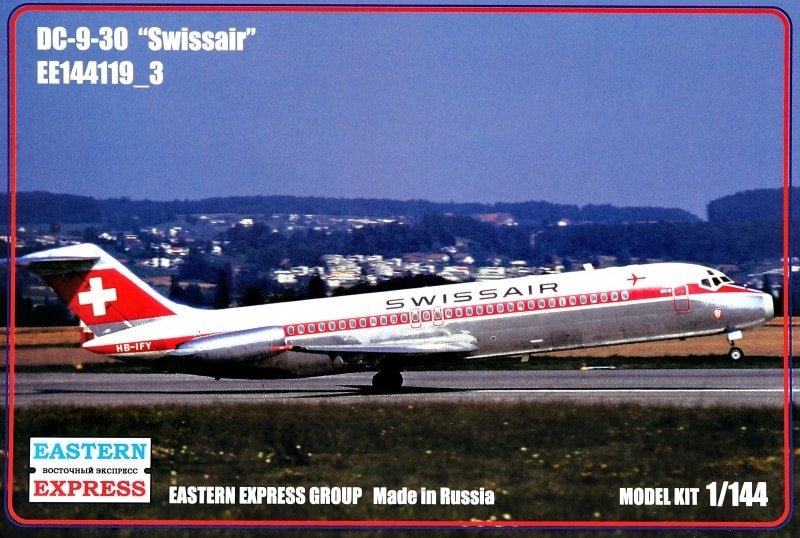 1:144 Сборная модель Авиалайнер McDonnell Douglas DC-9-30 (Swissar) - 144119-3