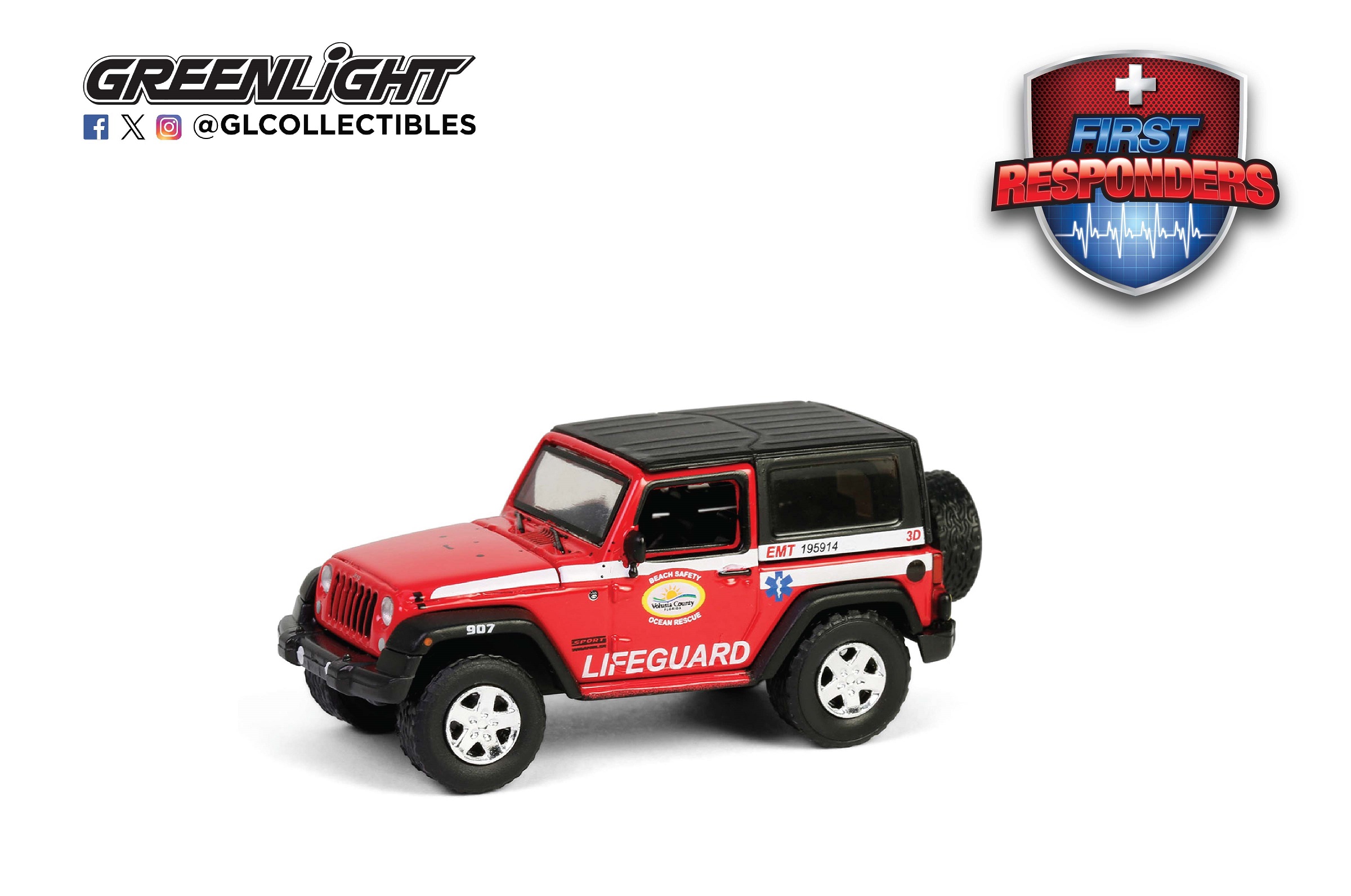 1:64 JEEP Wrangler 4x4 'Volusia County Florida Beach Safety Ocean Rescue Lifeguard/EMT' (2011) - 67060E