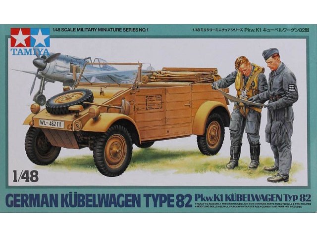 1:48 (Уценка!) Сборная модель KUBELWAGEN TYPE 82 с 2 фигурами пилотов - 32501-Z1