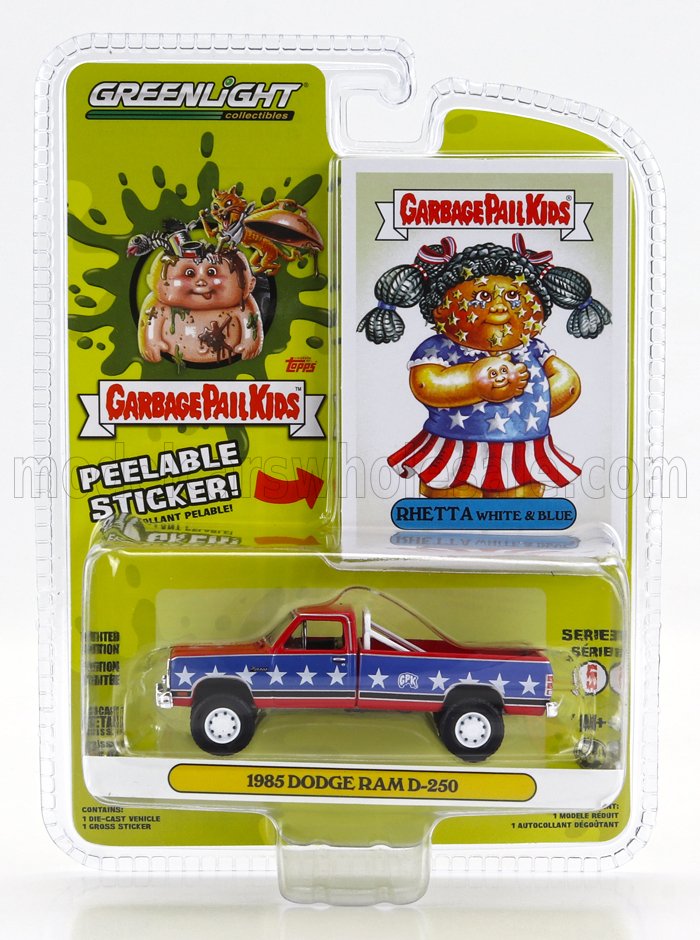 1:64 DODGE Ram D-250 Pick-up Rhetta Garbage Pail Kids (1985), Red Blue - 54090E