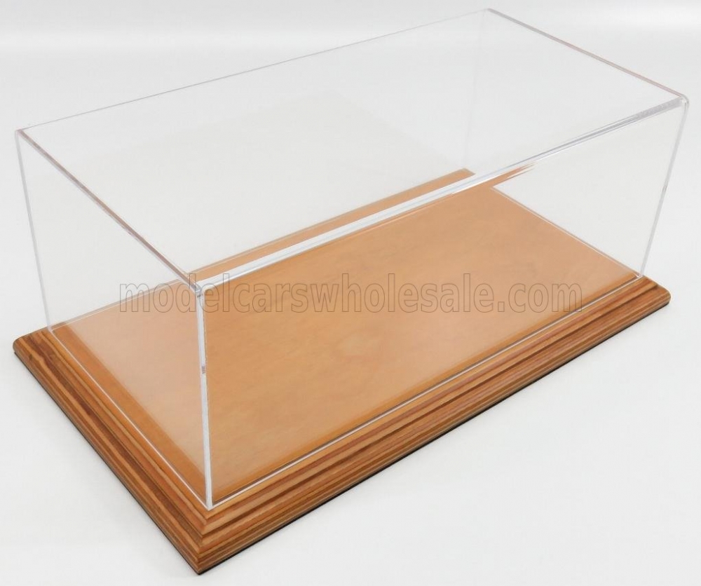 1:18 VETRINA DISPLAY BOX Aichi Base In Legno - Wood Linden Base - Lungh.lenght Cm 32.5 X Largh.width Cm 16.5 X Alt.height Cm 12.5 (altezza Interna 12 Cm ), Plastic Display - ATL10059