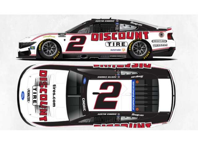 1:64 Ford Mustang #2 Austin Cindric *Discount Tire* white/red/black 2026 - CX22661DCTAE