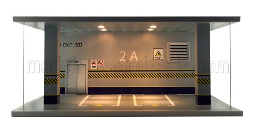 1:18 VETRINA DISPLAY BOX Diorama Parcheggio - Parking - Cars Not Included - Lungh.lenght Cm 68.5 X Largh.width Cm 43.0 X Alt.height Cm 30.0, Various - ATL30107