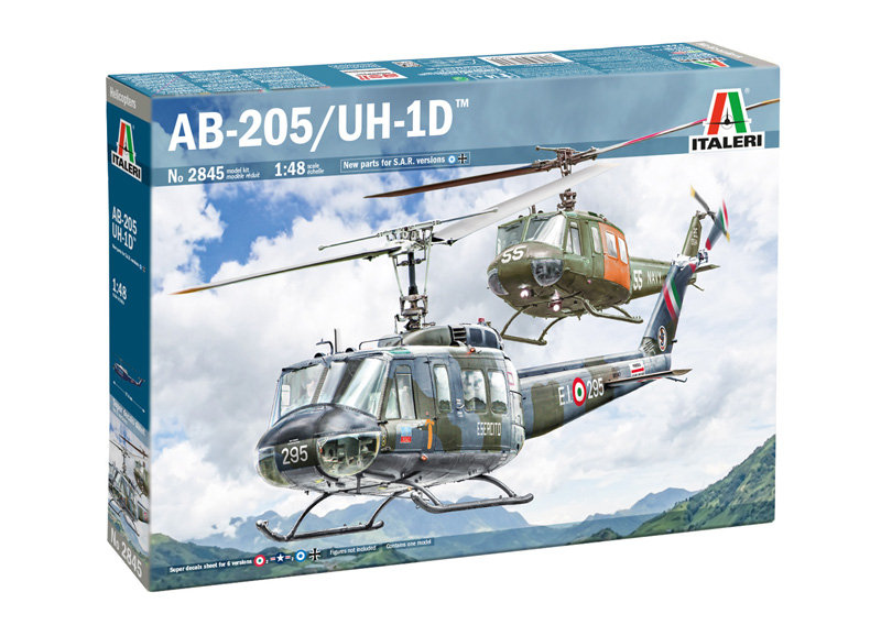 1:48 Сборная модель AGUSTA-BELL Ab-205 Mm 80547 Esercito Italiano 1987 - Uh-1d Us Navy 1967 - 2845