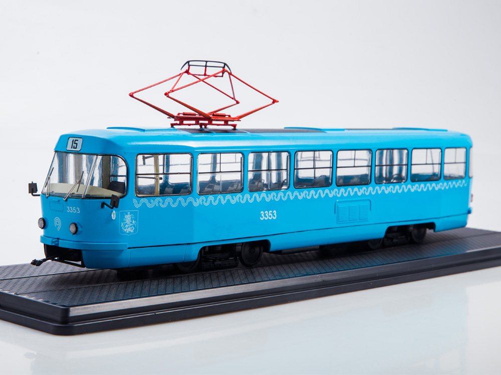 1:43 Трамвай Tatra-T3SU Мосгортранс, синий - SSM4071
