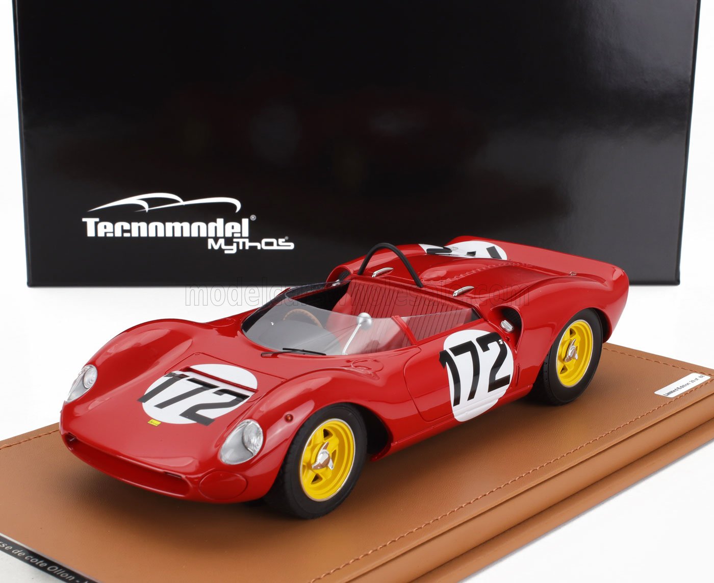 1:18 FERRARI 206sp Dino Spider Team Scuderia Ferrari Sefac №172 Winner Course De Cote Ollon Villars (1965) Ludovico Scarfiotti, Red - TM18-234D