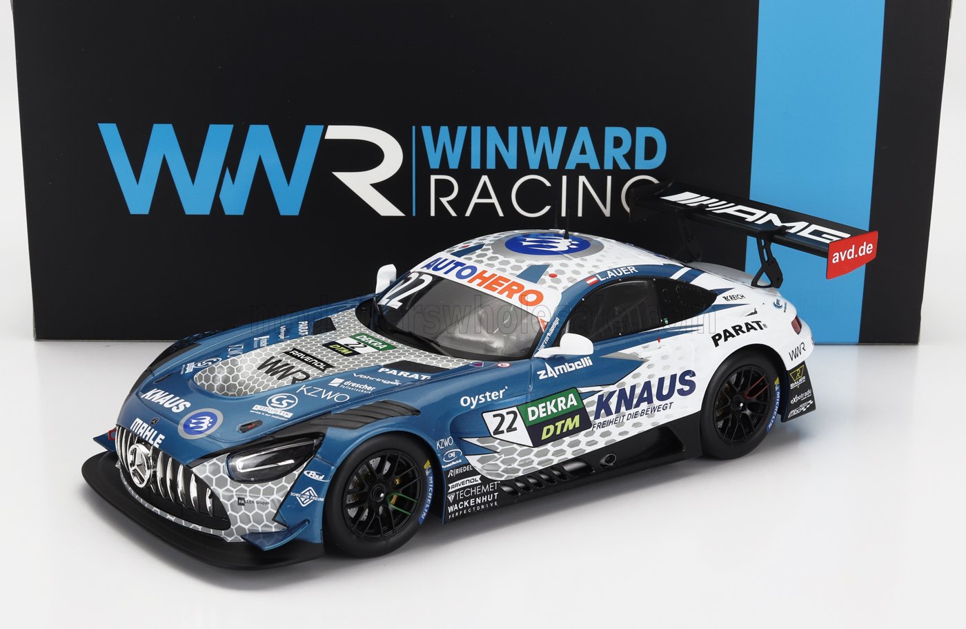1:18 MERCEDES BENZ Amg Gt3 Evo Team Winward №22 Winner Race 1 Hockenheim Dtm Season (2022) Lucas Auer, Blue White Black - WWR-I-AMG-22-1822-DT