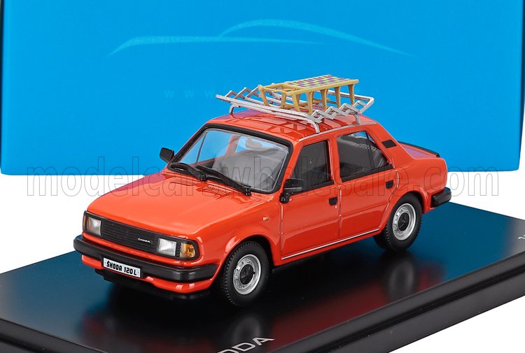1:43 SKODA 120l (1984) With Snow Sledge - Con Slittino, Orange - 702GS1