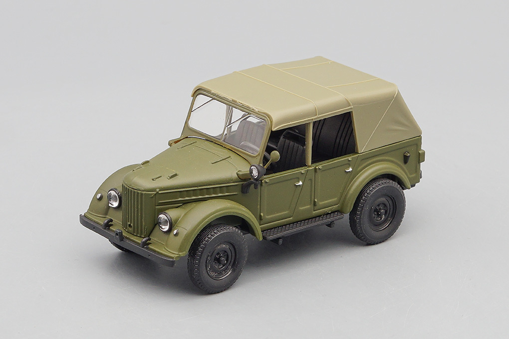 1:43 (Б/У) ГАЗ 69А с тентом, светло-зеленый матовый - H353c-X3