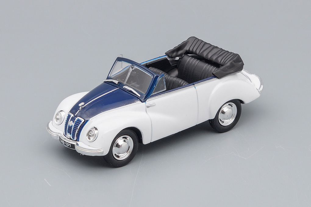 1:43 IFA F9 Cabrio, Kultowe Auta 75, blue / white - kul075