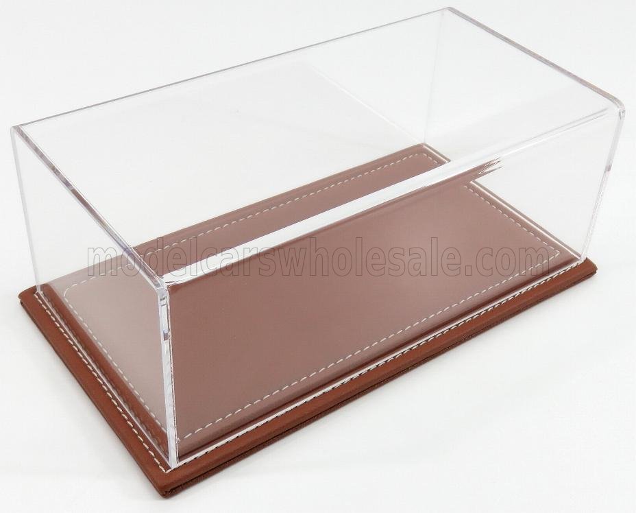 1:24 VETRINA DISPLAY BOX Maranello Base In Pelle - Leather Base Cuoio - Lungh.lenght Cm 23 X Largh.width Cm 12 X Alt.height Cm 8.5 (altezza Interna 7.7 Cm ), Plastic Display - ATL10021