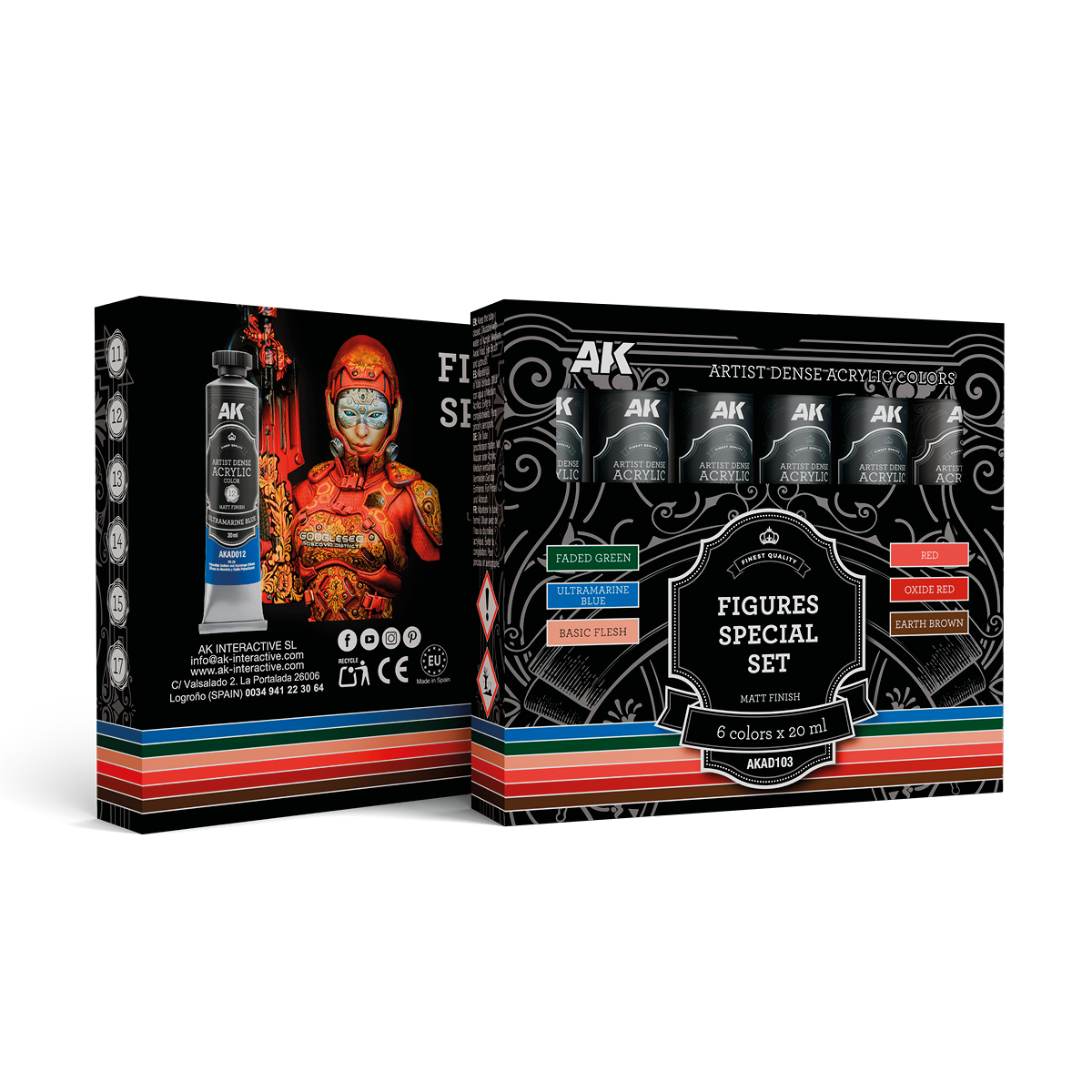Набор акриловых красок ARTISTIC DENSE - Фигуры / FIGURES SPECIAL SET – ARTISTIC DENSE ACRYLIC COLOR - AKAD103