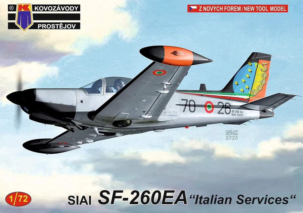 1:72 Сборная модель Самолёт SIAI SF-260EA „Italian Services“ - KPM0211