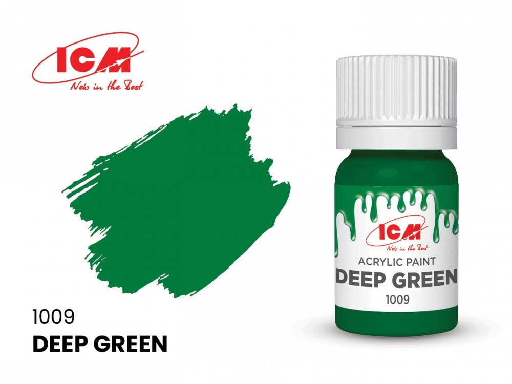 Краска для творчества, 12 мл, цвет Темно-зеленый(Deep Green) - C1009