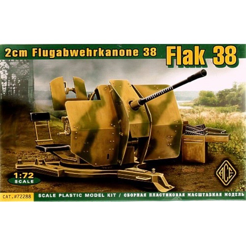 1:72 Сборная модель Flak 38 Немецкое 20 мм зенитное орудие - 72288