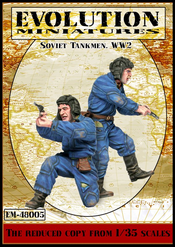 1:48 Сборная модель Soviet Tankmen WW2 - EM-48005