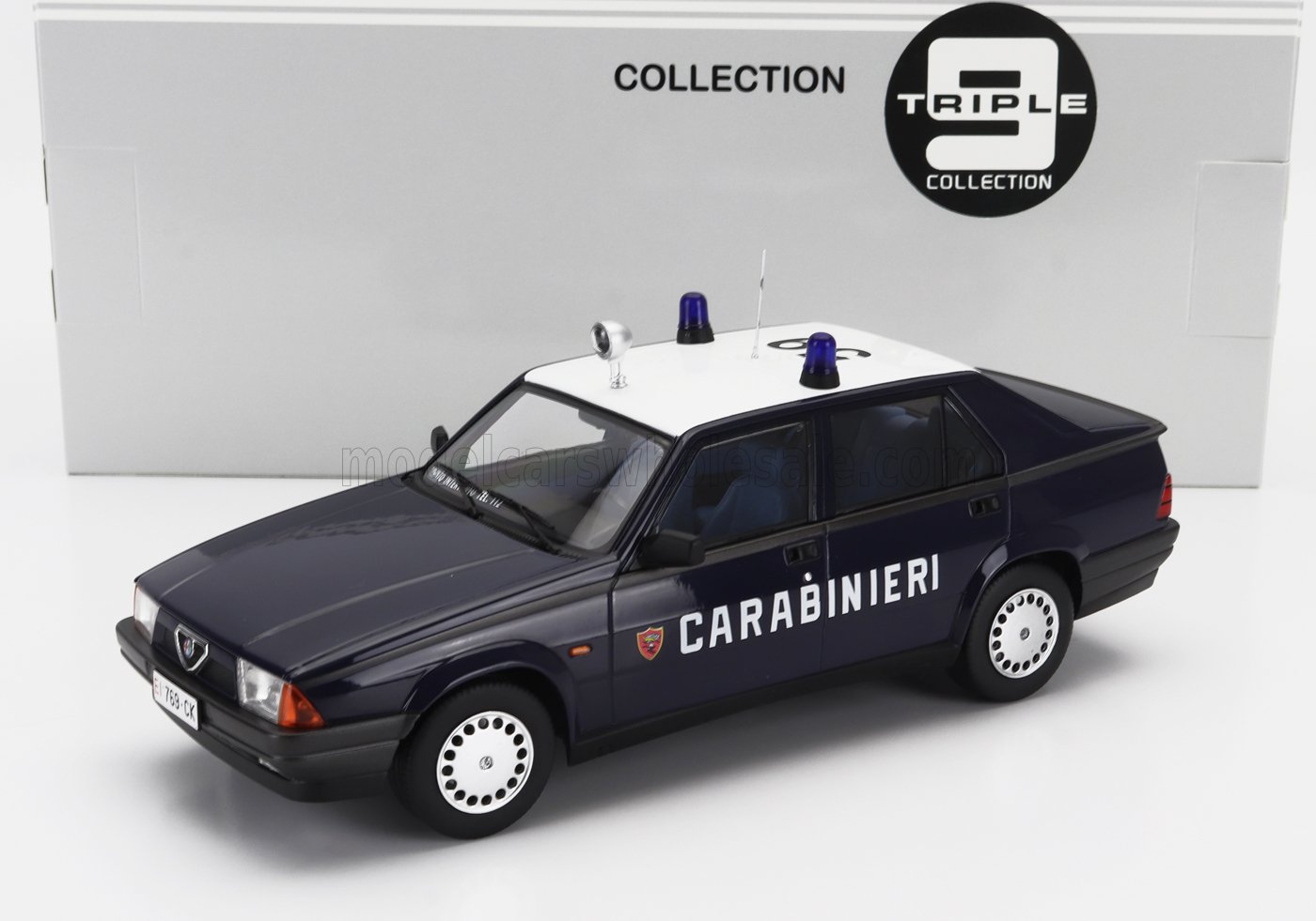 1:18 ALFA ROMEO 75 Carabinieri - Police - (1988), Blue White - 1800476