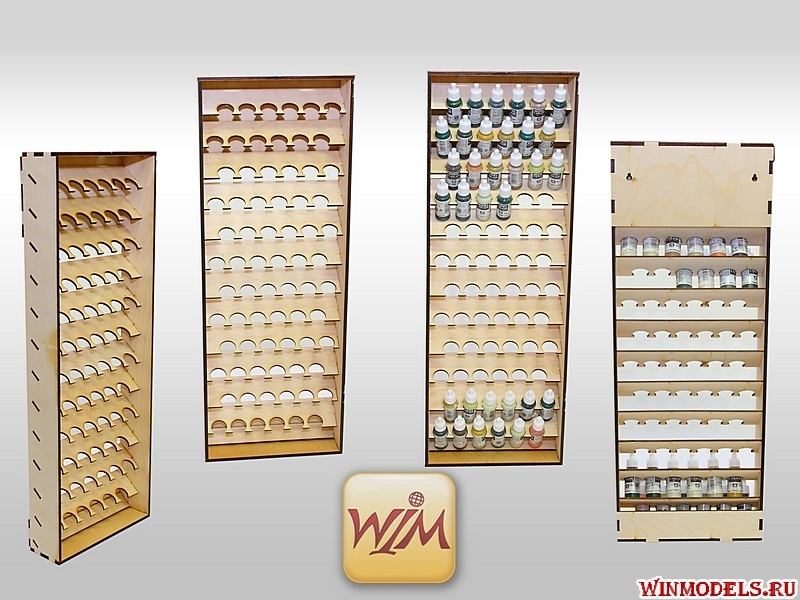 Вертикальная полка под баночки 26мм. Vallejo - ORDER-01